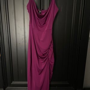 Windsor Pink Asymmetrical Ruched Gown
